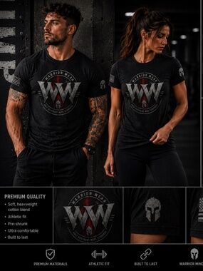 Warrior Wear Strength Discipline Faith Graphic Tee | Unisex Black Athletic Shir